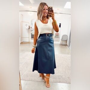 CHARLOTTE RAE MIDI SKIRT-MIDNIGHT